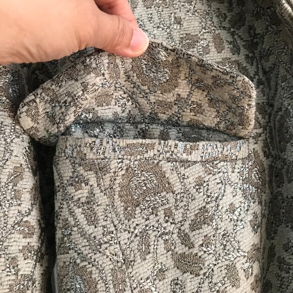 Isda & Co | Faux Fur Collar Jacquard Coat - Picture 9 of 12